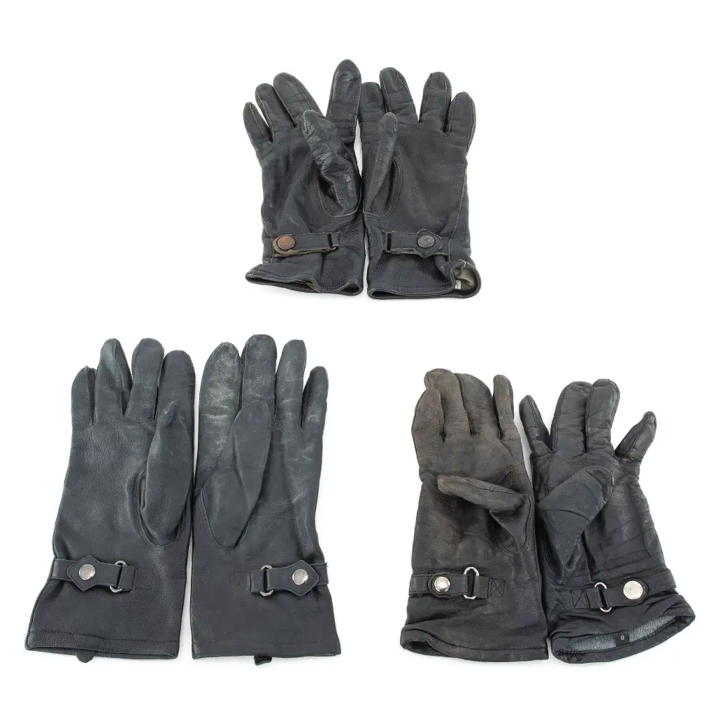 Dutch Black Leather Gloves w/ Strap | Assorted | Issued | Swiss Link